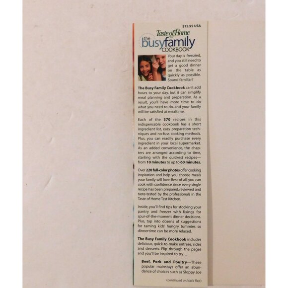 Taste of Home The Busy Family Cookbook 2007 PB 370 Recipes for Weeknight Dinners - Picture 3 of 11